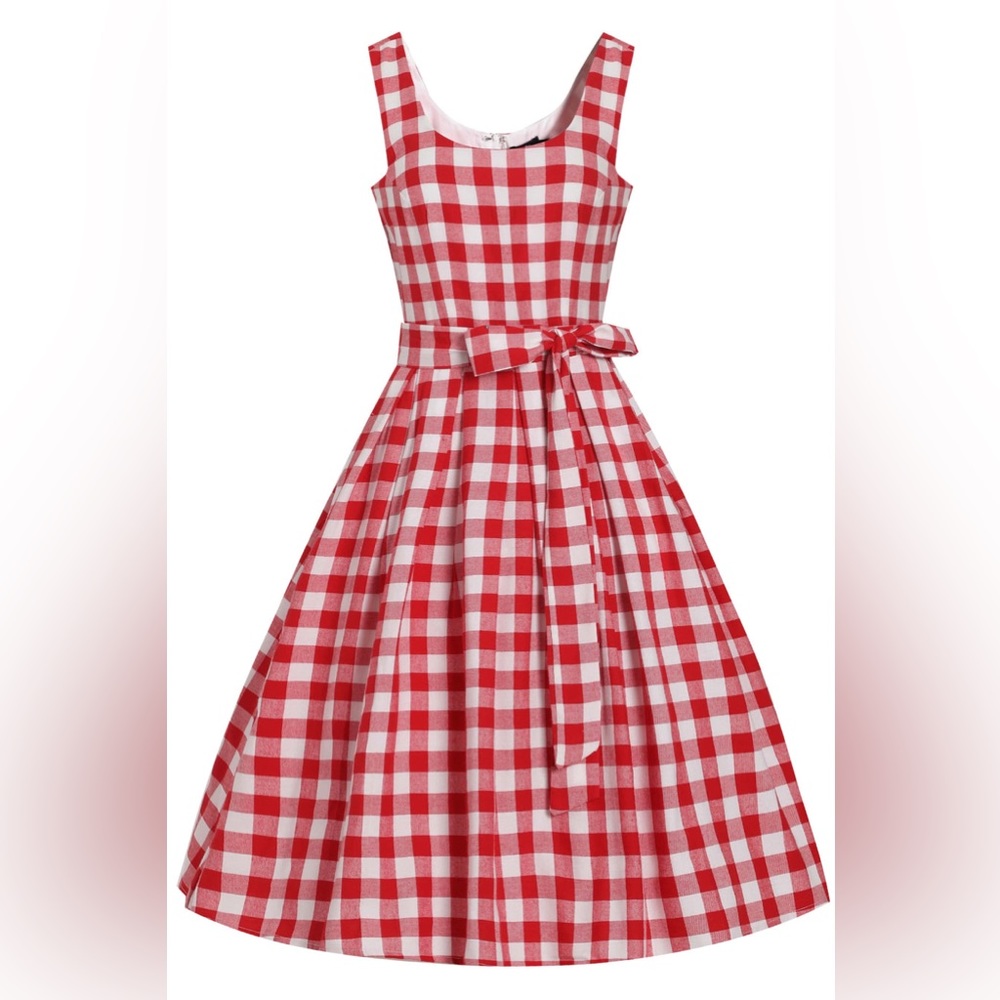 NWT Dolly & Dotty - Amanda Red Gingham Fit and Flared Dress